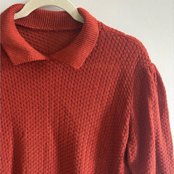 Vintage Rust Collared Sweater - Picture 2 of 5